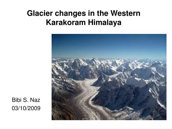 glacier changes in the western karakoram himalaya