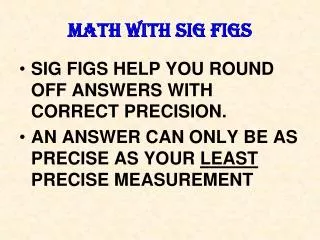 MATH WITH SIG FIGS