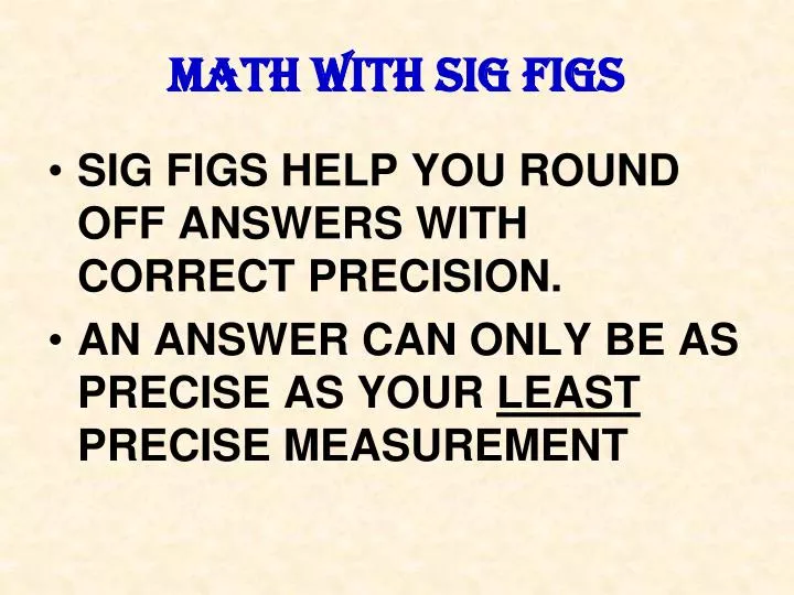 math with sig figs