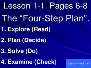 Lesson 1-1 Pages 6-8