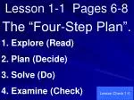 Lesson 1-1 Pages 6-8