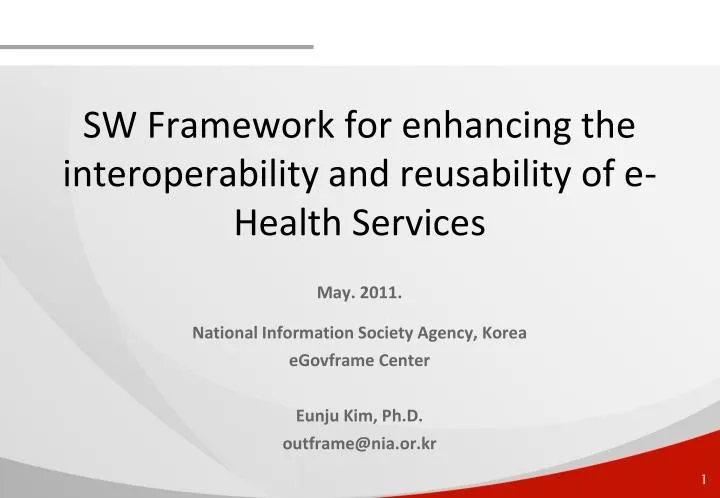sw framework for enhancing the interoperability and reusability of e health services