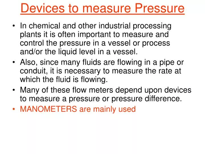 devices to measure pressure