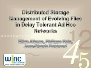 Distributed Storage Management of Evolving Files in Delay Tolerant Ad Hoc Networks