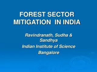 forest sector mitigation in india