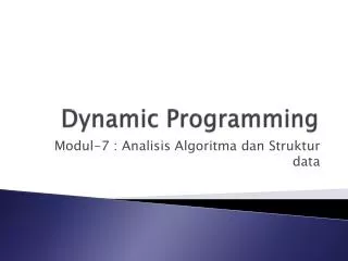 dynamic programming
