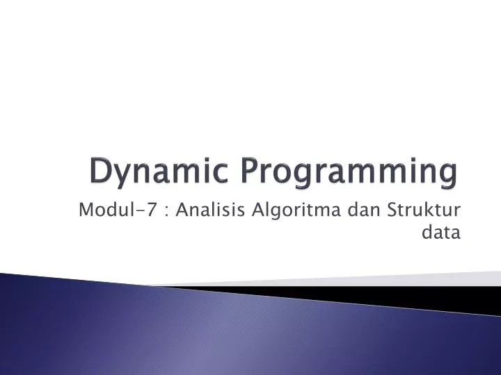 dynamic programming