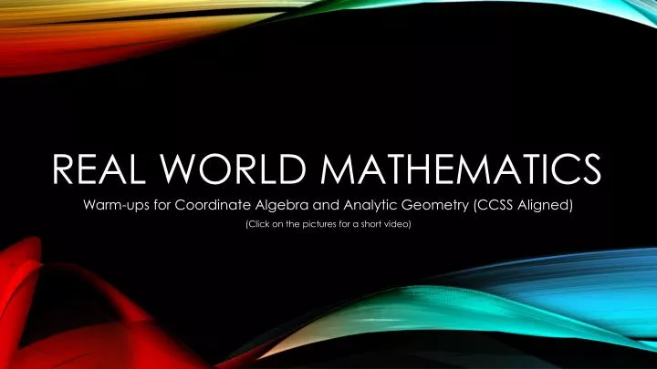real world mathematics