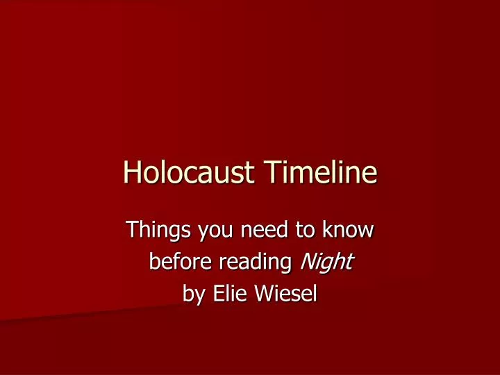 holocaust timeline