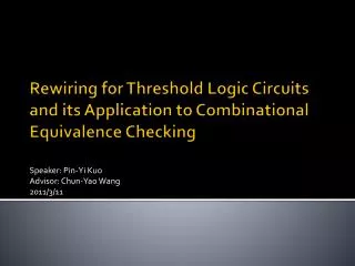 Rewiring for Threshold Logic Circuits and its Application to Combinational Equivalence Checking