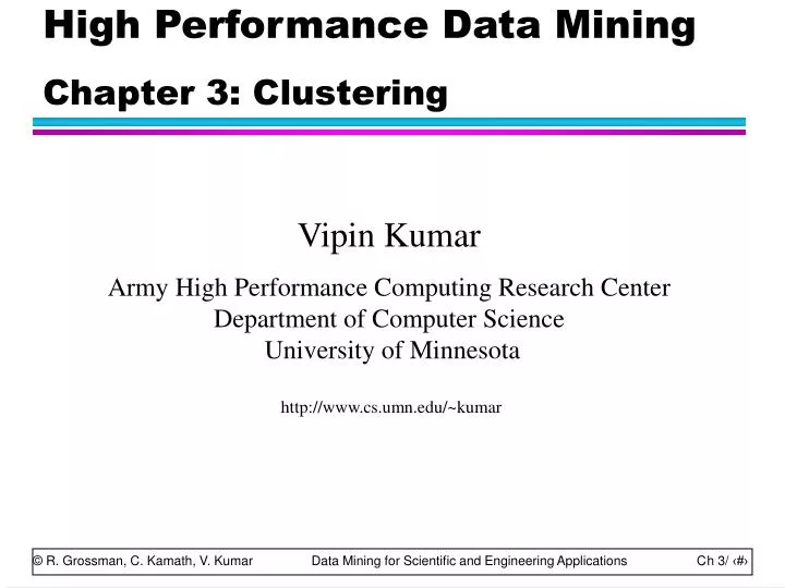 high performance data mining chapter 3 clustering