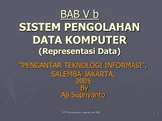 bab v b sistem pengolahan data komputer representasi data
