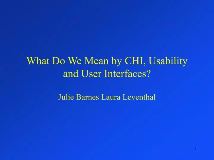 what do we mean by chi usability and user interfaces