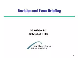 Revision and Exam Briefing