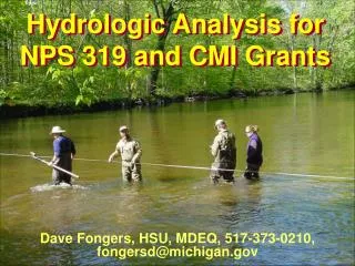 Hydrologic Analysis for NPS 319 and CMI Grants