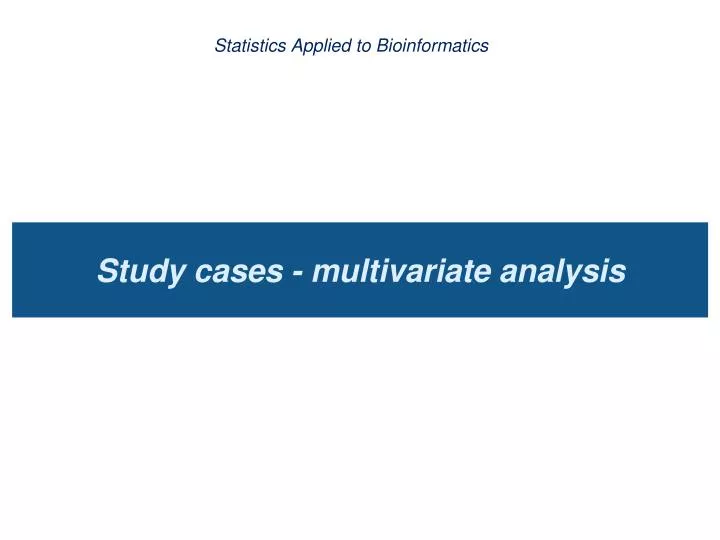 statistics applied to bioinformatics