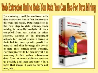 Web Extractor Online Gets You Data You Can Use For Data Mini