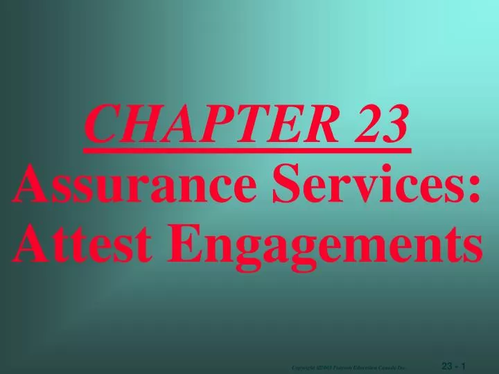 chapter 23 assurance services attest engagements