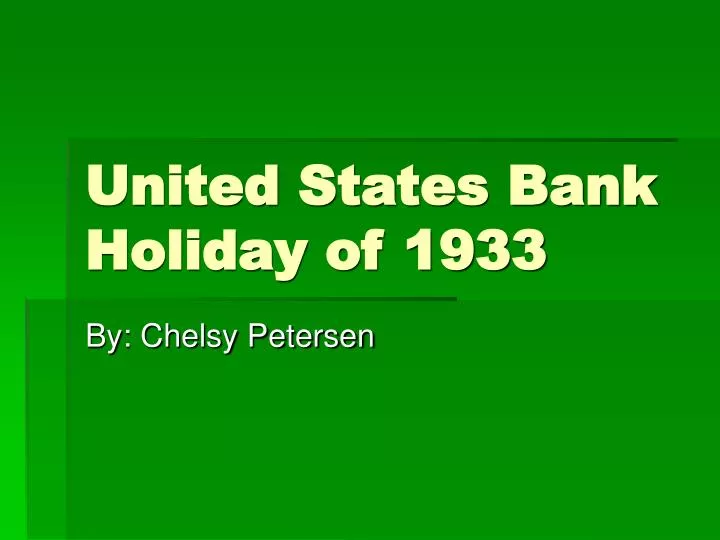 united states bank holiday of 1933