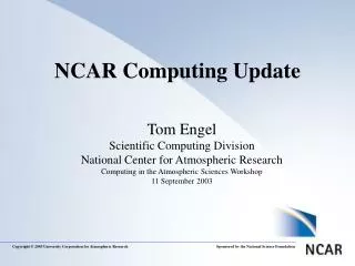 NCAR Computing Update