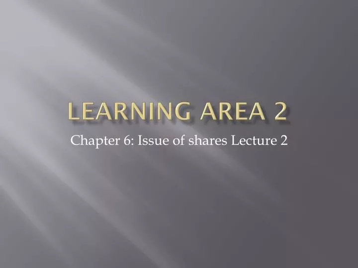 learning area 2