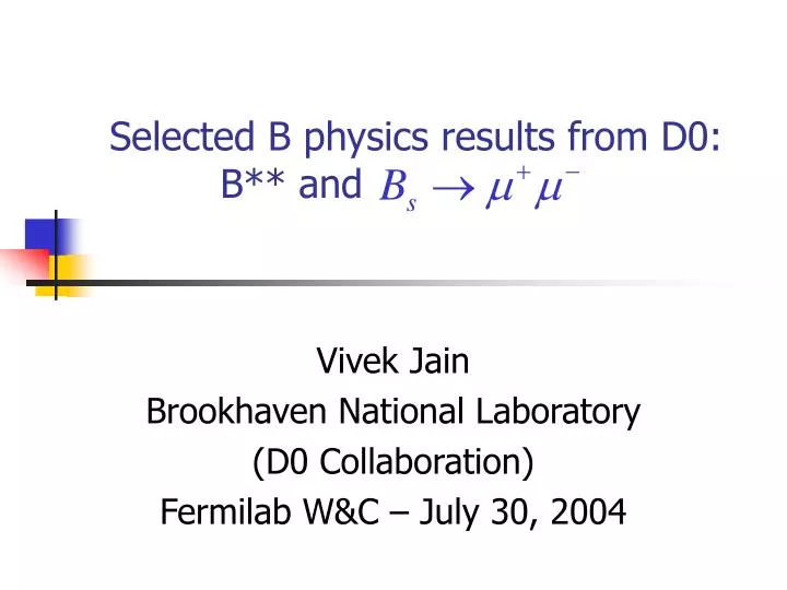 selected b physics results from d0 b and