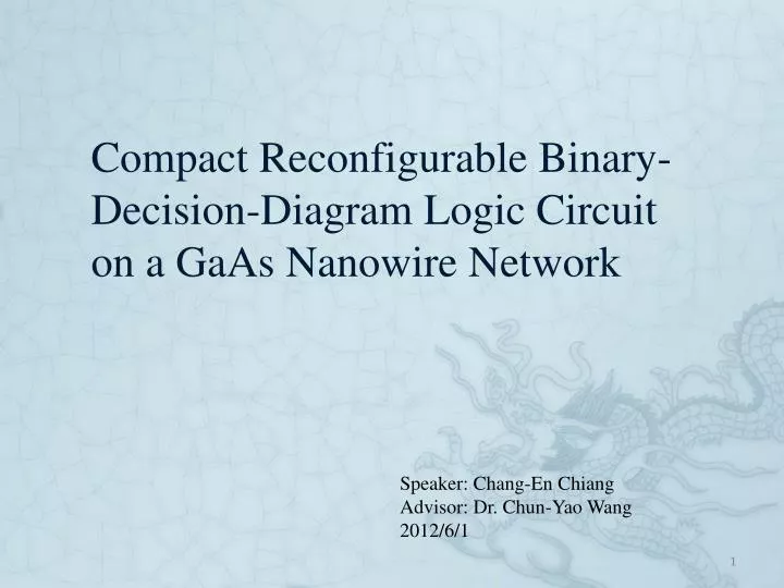 compact reconfigurable binary decision diagram logic circuit on a gaas nanowire network