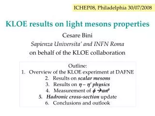 KLOE results on light mesons properties