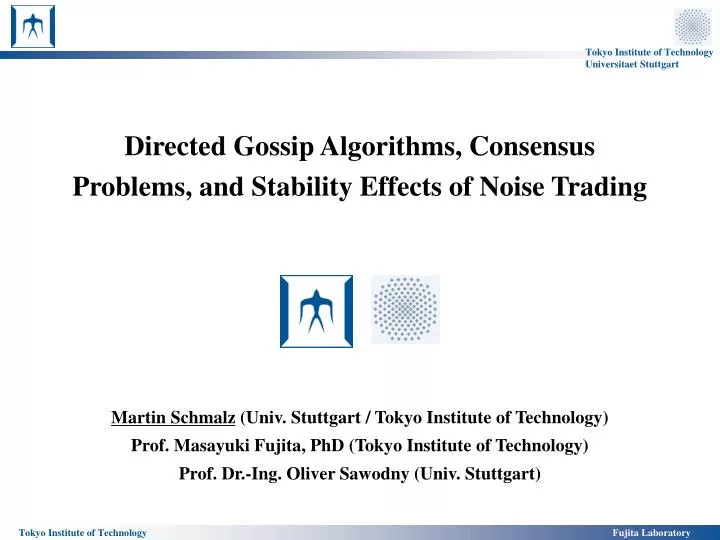 directed gossip algorithms consensus problems and stability effects of noise trading