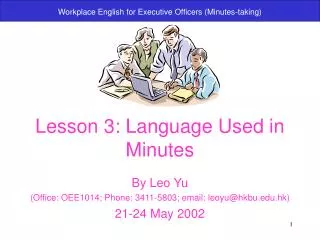 Lesson 3: Language Used in Minutes