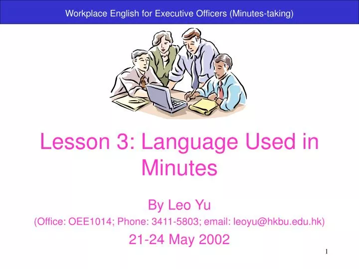 lesson 3 language used in minutes