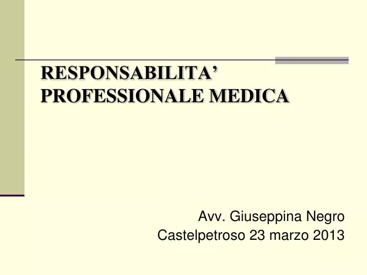 responsabilita professionale medica