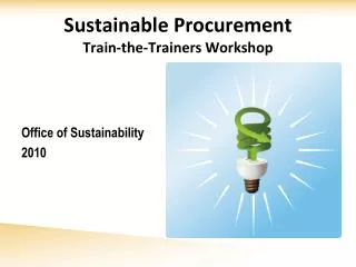 Sustainable Procurement Train-the-Trainers Workshop