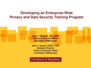 Developing an Enterprise-Wide Privacy and Data Security Training Program