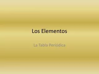 los elementos