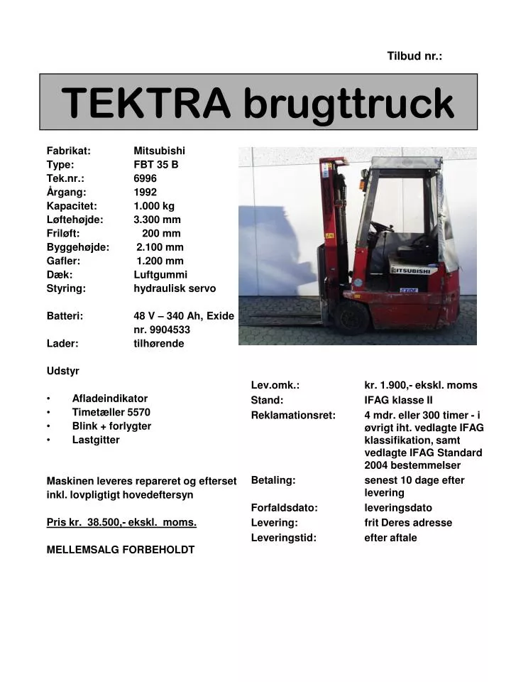 tektra brugttruck