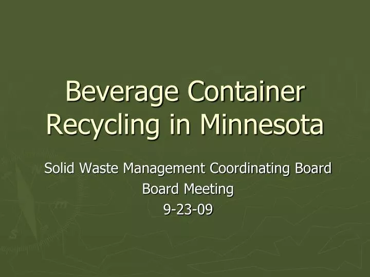 beverage container recycling in minnesota