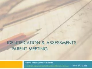 Identification &amp; Assessments - Parent meeting