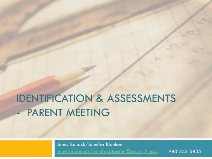 identification assessments parent meeting