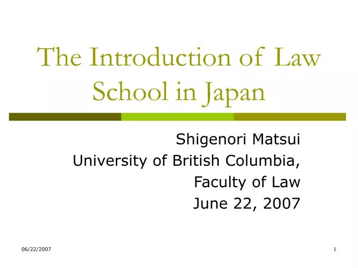 the introduction of law school in japan