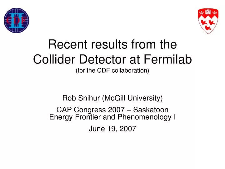 recent results from the collider detector at fermilab for the cdf collaboration