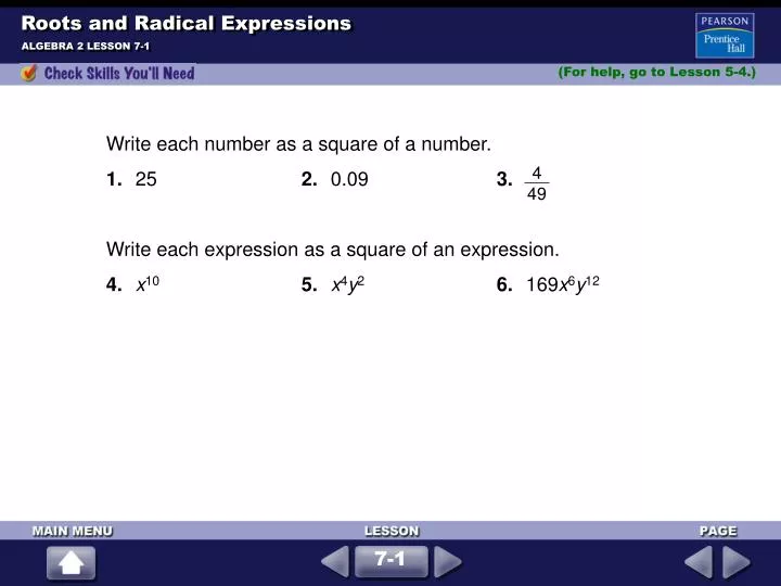 roots and radical expressions