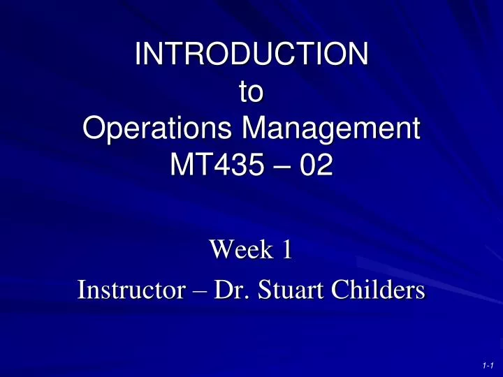 introduction to operations management mt435 02