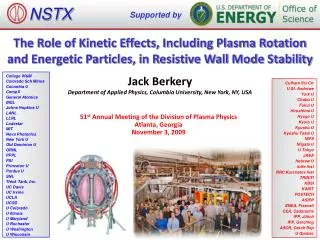 Jack Berkery Department of Applied Physics, Columbia University, New York, NY, USA
