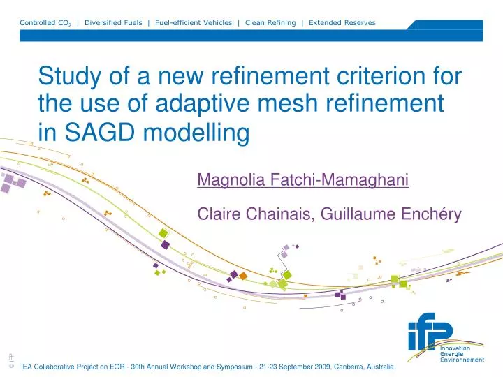 study of a new refinement criterion for the use of adaptive mesh refinement in sagd modelling