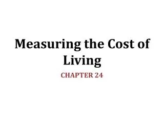 measuring the cost of living