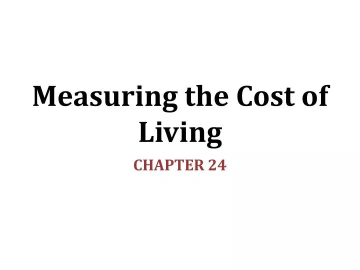 measuring the cost of living