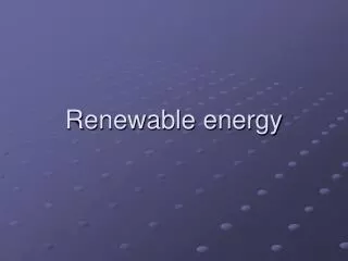 renewable energy