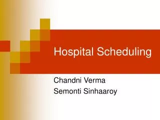 Hospital Scheduling