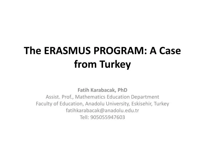 the erasmus program a case from turkey